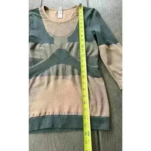 Stella McCartney Adidas Contour Top Sz Small 3/4 Sleeves Compression Pink Gray - Picture 3 of 10